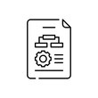 © SkyPark - Implementation project management icon with black outline. business, strategy, implement, concept, management, technology, innovation. Vector illustration