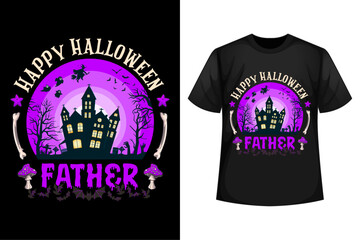 Wall Mural - Happy Halloween Father - Halloween t-shirt design template.