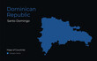 Dominican Republic, Santo Domingo. Creative vector map. Maps of Countries. Central America. Hexagon Series.