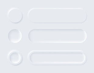 Wall Mural - neumorphic buttons. simple trendy design elements ui components isolated on light background. contro