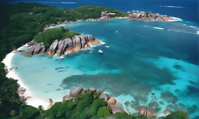 Poster - Aerial view of sea and sandy beach