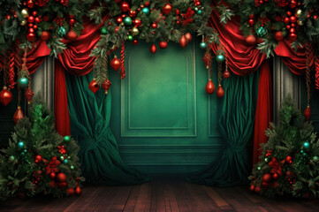 Christmas holiday backdrop for a party or special event created with Generative AI technology