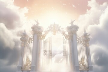 Wall Mural - warm and feel good heaven gate. generative ai