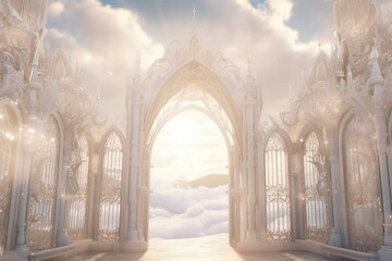 Wall Mural - warm and feel good heaven gate. generative ai