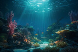 Fototapeta Do akwarium - coral reef with fish. 