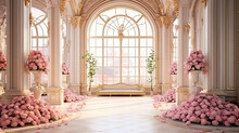 Elegant Luxury Palace Interior Design With Pink Roses