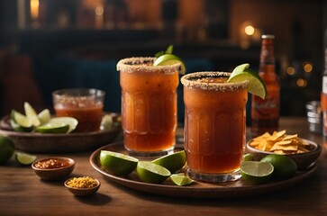 Mexican style michelada beers.