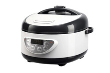 Digital Rice Cooker with Steamer Isolated on transparent background - Generative AI