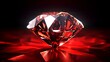 Diamond with tint on the red background