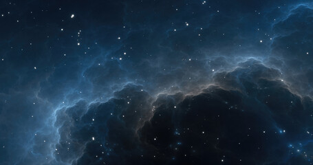 Wall Mural - Fantasy space nebula. Giant interstellar cloud with stars