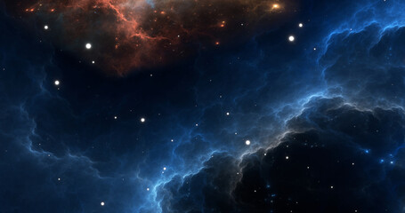Wall Mural - fantasy space nebula. giant interstellar cloud with stars