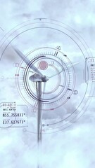 Wall Mural - wind turbine in white clouds, 3d render.