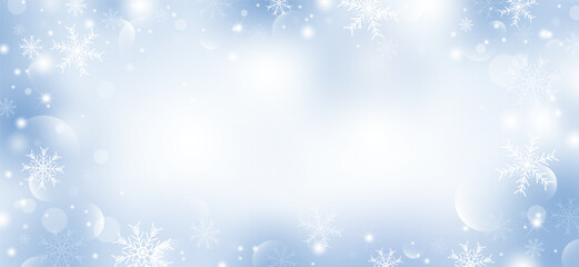 Wall Mural - Winter and christmas background design of snowflake with snowfall vector illustration