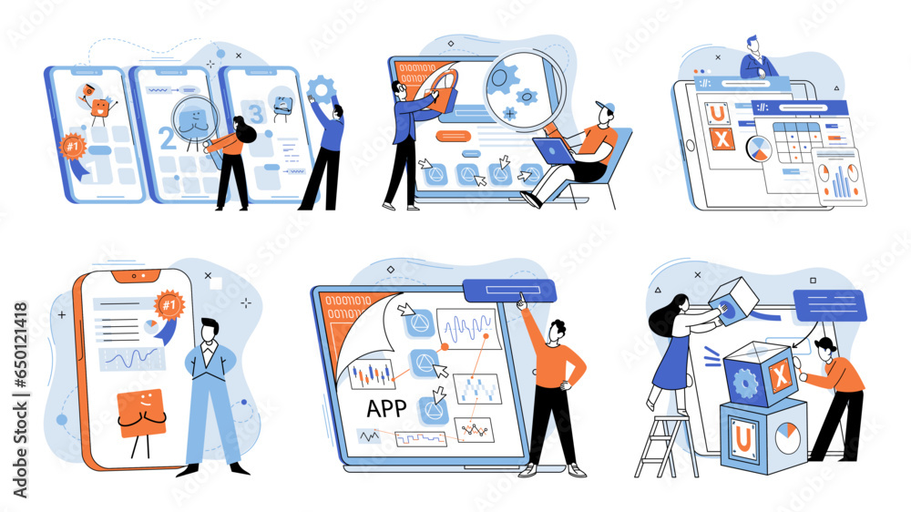 Application testing metaphor. Vector illustration. Software testing ...