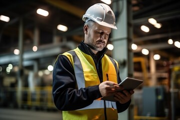 Leinwandbilder - An automobile plant engineer in a working uniform