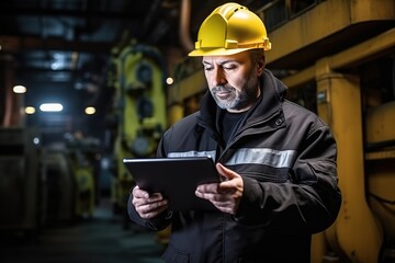 Leinwandbilder - An automobile plant engineer in a working uniform