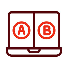 Ab Testing Thick Line Two Colors Icon Design