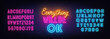 © TanyaFox - Everything Will Be Ok neon lettering on brick wall background.