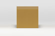 Golden 3d cube luxury podium pedestal for premium product commercial presentation show vector