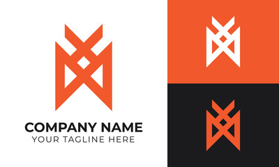 Creative modern minimal monogram abstract logo design template for your company