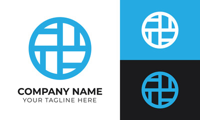 Modern minimal monogram abstract logo design template for your company