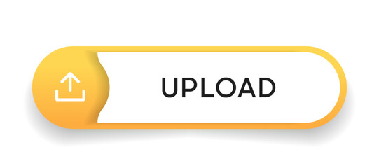Poster - 3D upload download button icon. Upload icon. Down arrow bottom side symbol. Click here button. Save cloud icon push button for UI UX, website, mobile application.