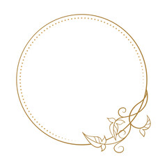 Wall Mural - Vector round floral frame with ivy leaves decoration