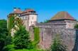 Blick auf Burg Lützelstein in La Petite-Pierre. Departement Bas-Rhin in der Region Elsass in Frankreich