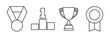 Award icons in line style. Vector illustration. Trophy icons on white background. High quality outline symbol collection of achievement. Modern linear pictogram pack of cup. winning icons.