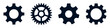 Gear wheel icons. Cogwheel collection. Black simple gears signs on white background.