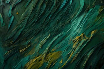 closeup of abstract rough colorfuldark green art painting texture background wallpaper, with oil or 