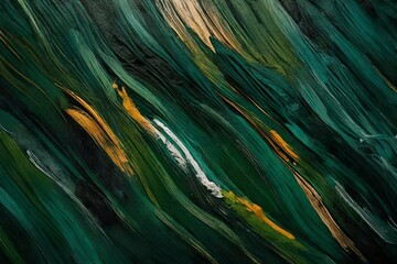 closeup of abstract rough colorfuldark green art painting texture background wallpaper, with oil or 