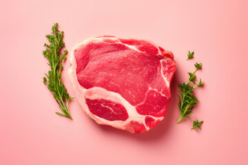 Tasty Pork Steak on a Bold Background