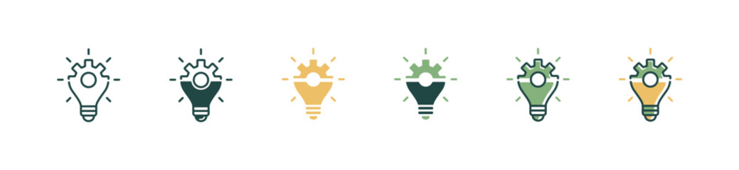 Leinwandbilder - innovation idea lightbulb with gear manage icon vector business problem solve management creative thinking symbol illustration for web and app