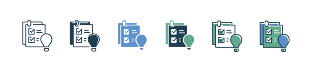 Leinwandbilder - creative idea list clipboard icon vector brainstorm innovation solution thinking business problem solving symbol illustration