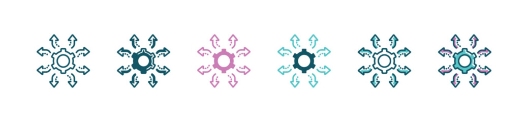 Fototapete - gear strategy decision planning icon vector business cogwheel control tactic option solution direction to success symbol illustration 
