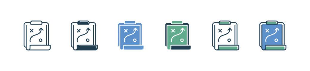 Aufkleber - clipboard strategy plan icon vector. simple mission teamwork success marketing solution symbol illustration