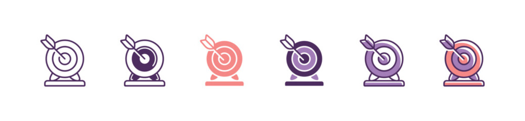 Fototapete - business target marketing icon with arrow dart success goal mission vector strategy trend profit improvement symbol illustration