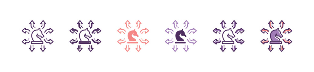 Fototapete - knight strategy decision business action icon vector solution move act based analysis implementation symbol illustration roadmap planning option design