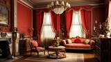 Fototapeta Londyn - Interior of a cozy room in Empire style