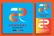 letter E and R gradient logo vector