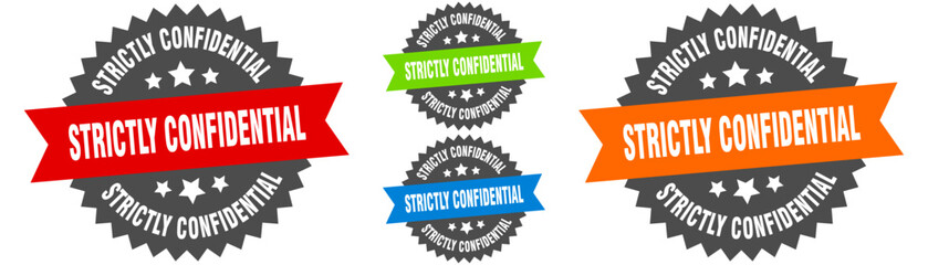 Wall Mural - strictly confidential sign. round ribbon label set. Seal