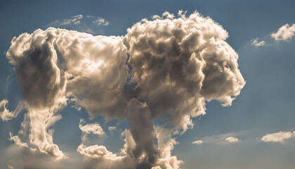 A cloud shaped like a lion