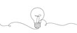  single continous one line art idea light bulb . creative solution team work lamp concept vector eps 10