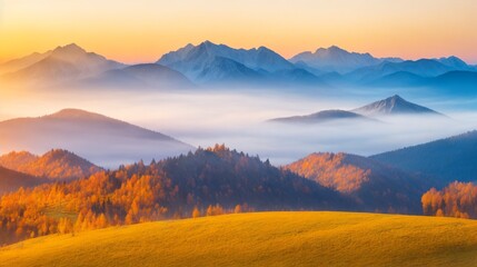 Poster - sunrise in the mountains