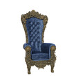 © GRB Renders - 3d rendering throne blue chair fantasy isolated