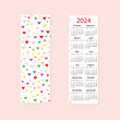 cute bookmark with calendar for 2024