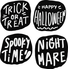 Sticker - hand drawwn balloon text of halloween