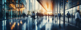 Fototapeta Londyn - blurred business people fast movement in office background