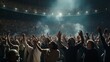 © MendyZa - Worship at a christian mega Church Concert. AI Generative
